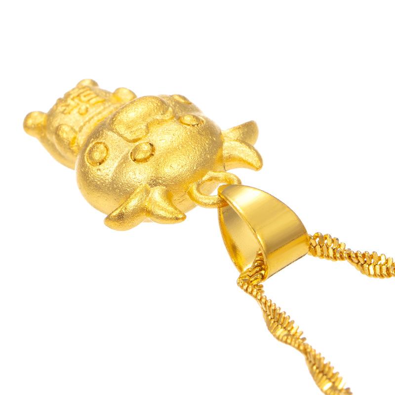 2021 Chinese New Year Zodiac OX 24k Gold Pendant Necklace - FengshuiGallary