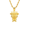 2021 Chinese New Year Zodiac OX 24k Gold Pendant Necklace - FengshuiGallary