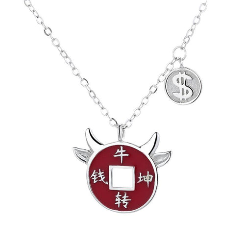 2021 Chinese New Year Zodiac OX Coin Pendant Necklace - FengshuiGallary
