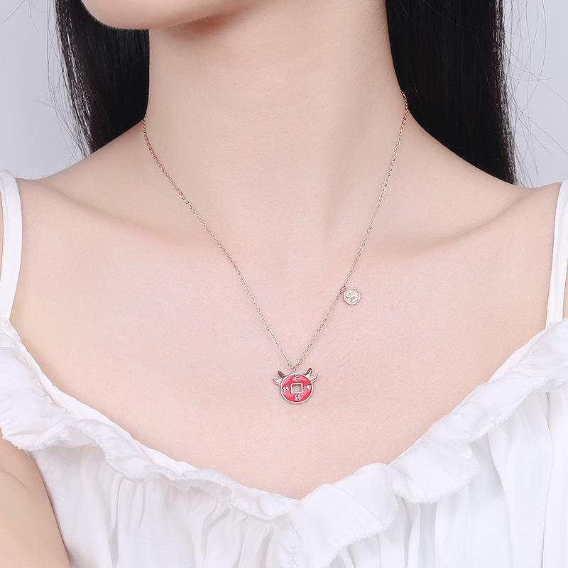 2021 Chinese New Year Zodiac OX Coin Pendant Necklace - FengshuiGallary