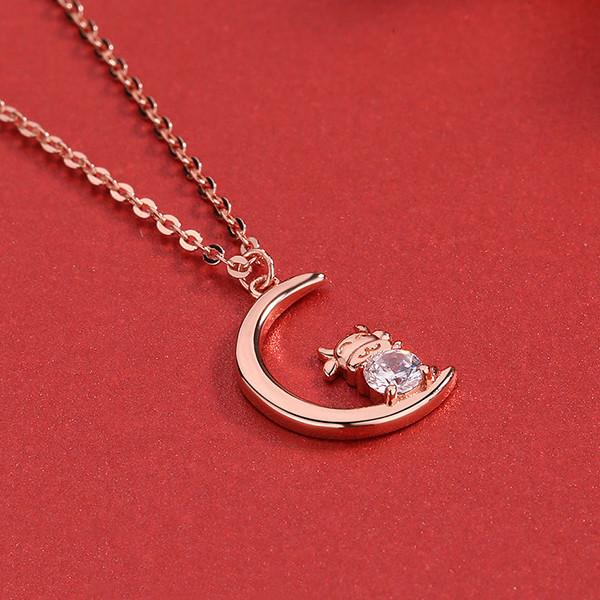 2021 Chinese New Year Zodiac OX Diamond Gold Pendant Necklace - FengshuiGallary