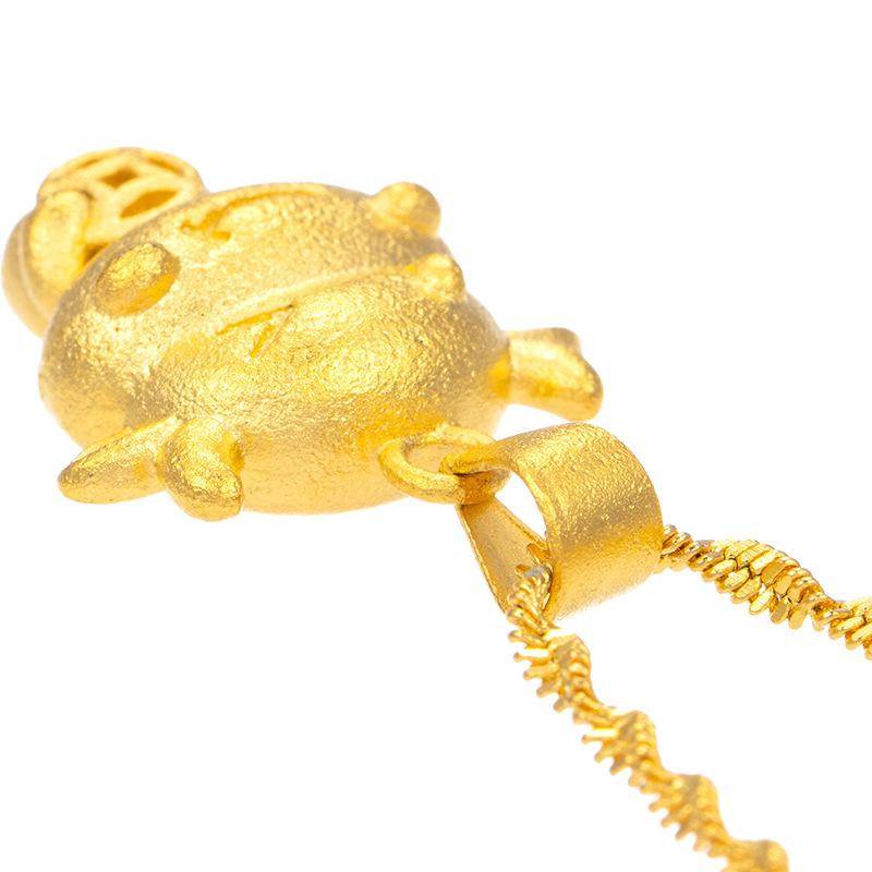 2021 Chinese New Year Zodiac OX Feng Shui Coin 24k Gold Pendant Necklace - FengshuiGallary