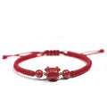 2021 Chinese New Year Zodiac OX Natural Red Cinnabar Bead Protection Bracelet - FengshuiGallary