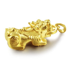 24K Gold Fengshui Pixu Wealth Pendant Necklace - FengshuiGallary