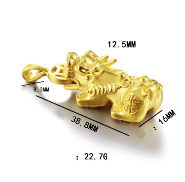 24K Gold Fengshui Pixu Wealth Pendant Necklace - FengshuiGallary