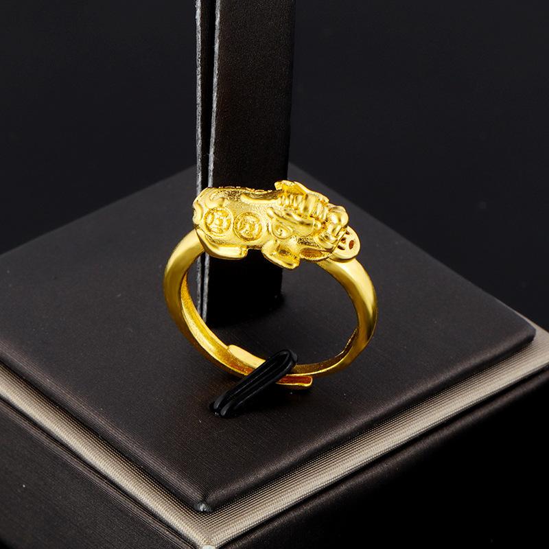 24K Gold Lucky Pixiu Ring(Adjustable) - FengshuiGallary