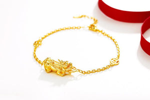 24K Gold Plated Pixiu Wealth Bracelet - FengshuiGallary