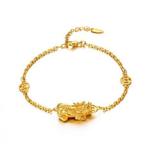 24K Gold Plated Pixiu Wealth Bracelet - FengshuiGallary