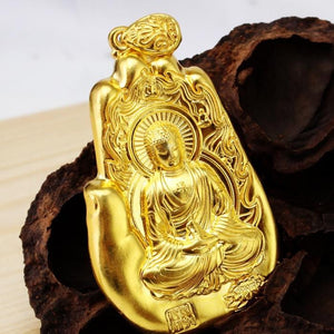 24K Gold Tathagata Buddha Pendant Protection Pendant - FengshuiGallary