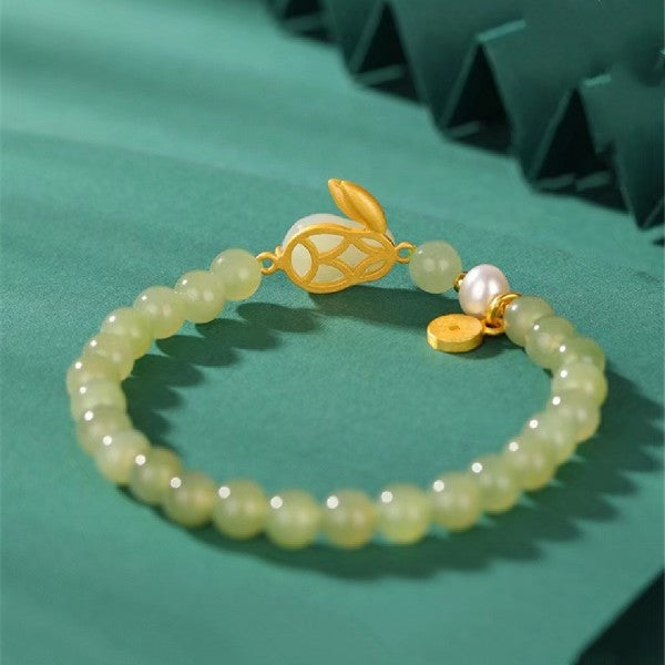 Hetian Jade Rabbit Lucky Beads Bracelet