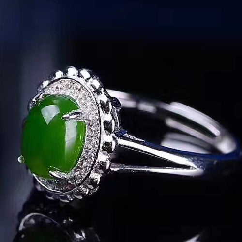 Hetian Green Jade Lucky Ring - FengshuiGallary