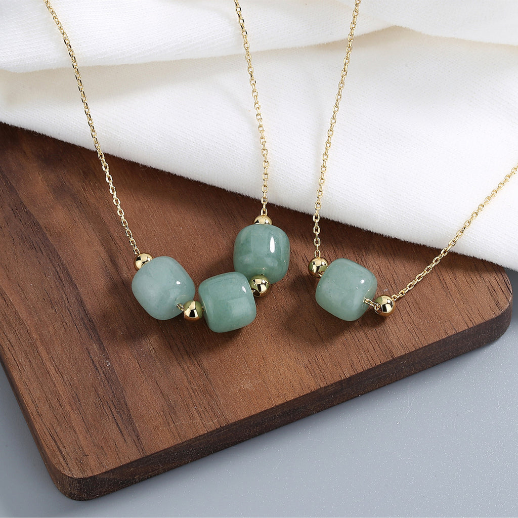 Hetian Jade Stone 925 Silver Necklace