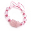 Natural Pink Crystal Charm Pixiu Bracelet - FengshuiGallary