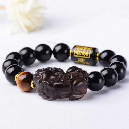 Natural Ice Obsidian Pixiu Wealth Of God Bracelet - FengshuiGallary