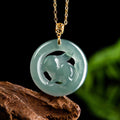 Lucky Rabbit Pendant-Natural Ice Jade-Grade A Jade