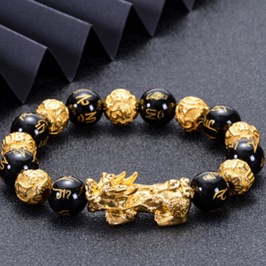 Six True Words Gold Pixiu Mantra Protection Bracelet - FengshuiGallary