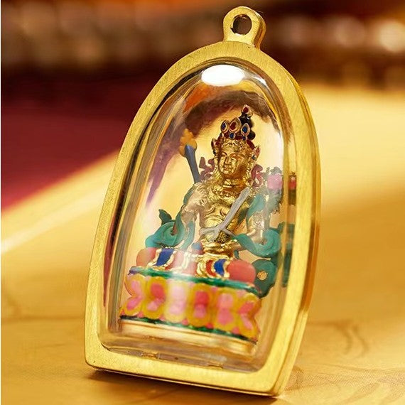 Tibetan Tsa Tsa 3D Buddha Amulet-Handmade Panting Ghau Prayer Box Pendant