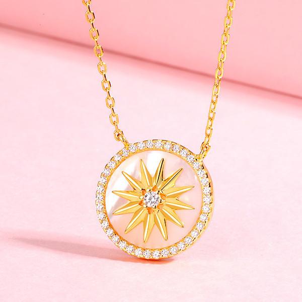 8 Pointed Star Octagram Diamond Pearl Healing Pendant Necklace - FengshuiGallary