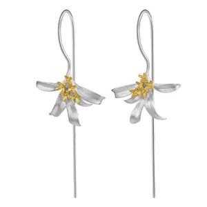 925 Silver Magnolia Lucky Earrings - FengshuiGallary