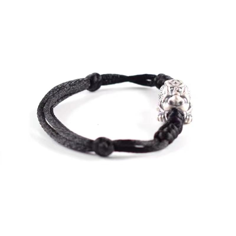 999 Silver Bracelet-Pixiu Red String Fengshui - FengshuiGallary