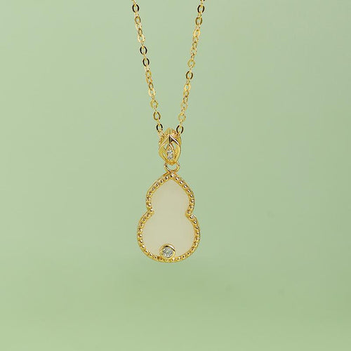 Ancient Protector Wulu Green Jade Pendant Necklace - FengshuiGallary