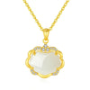 Auspicious Clouds White Jade Wealth Pendant - FengshuiGallary
