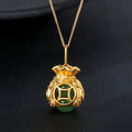 Auspicious Feng Shui Gold Money Bag Pendant Necklace - FengshuiGallary