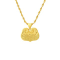 Auspicious Feng Shui Lucky Clouds Gold Pendant Necklace - FengshuiGallary