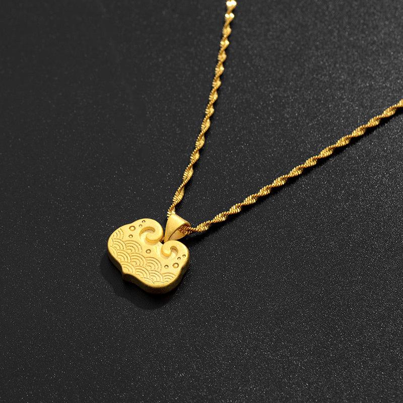 Auspicious Feng Shui Lucky Clouds Gold Pendant Necklace - FengshuiGallary