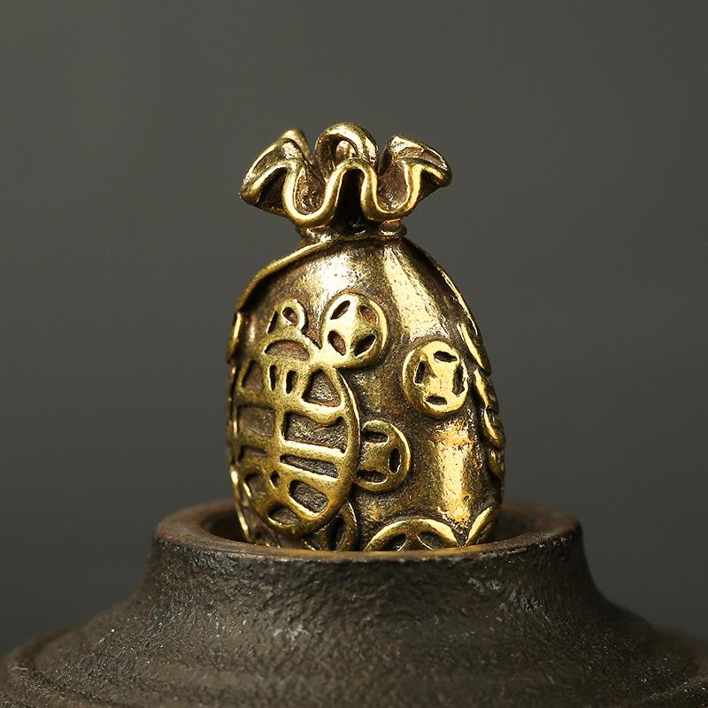 Auspicious Feng Shui Money Bag Brass Key Pendant - FengshuiGallary