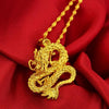 Auspicious Gold Dragon Pendant Necklace - FengshuiGallary