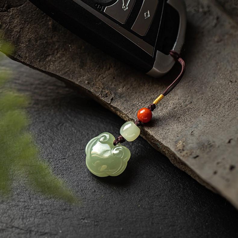 Auspicious Hetian Jade Phone Pendant Chain - FengshuiGallary