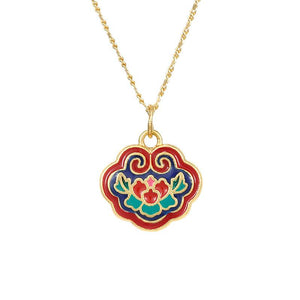 Auspicious Lotus Gold Feng Shui Lucky Pendant Necklace - FengshuiGallary