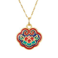 Auspicious Lotus Gold Feng Shui Lucky Pendant Necklace - FengshuiGallary