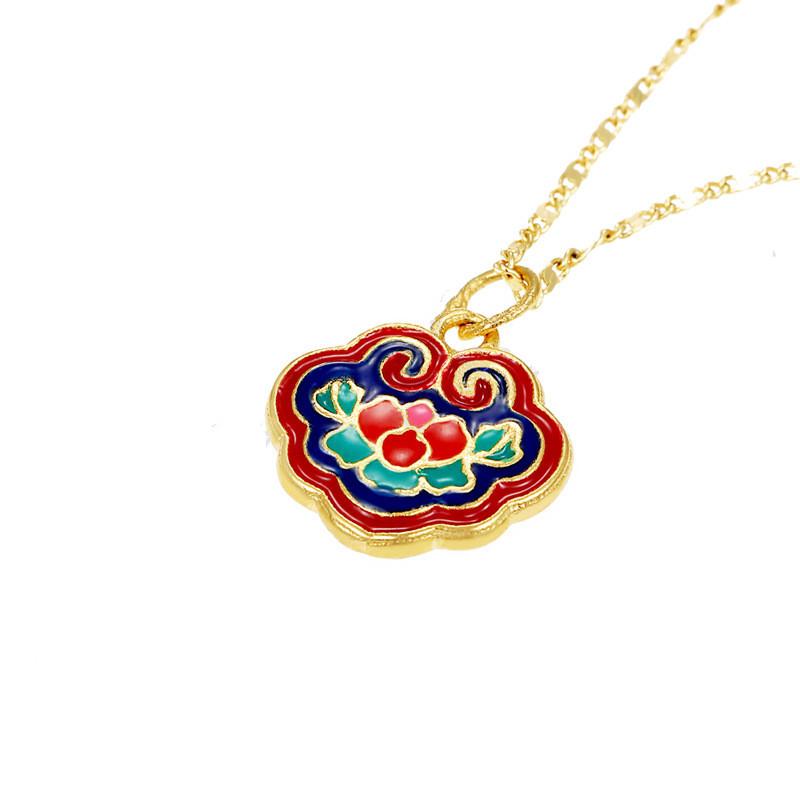 Auspicious Lotus Gold Feng Shui Lucky Pendant Necklace - FengshuiGallary
