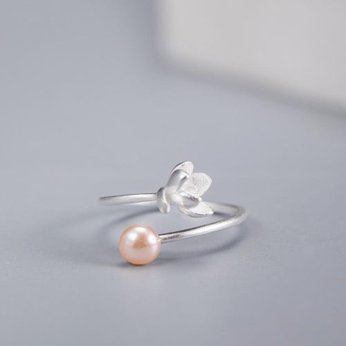 Auspicious Lotus Pearl In 925 Silver Lucky Ring - FengshuiGallary