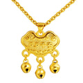 Baby Feng Shui Long Life Gold Locks Pendant Necklace - FengshuiGallary