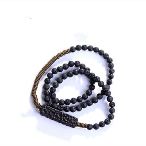 Black Lava Buddhist Mala Beads Bracelet - FengshuiGallary