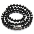 Black Obsidian Silver Pixiu Healing Bracelet - FengshuiGallary