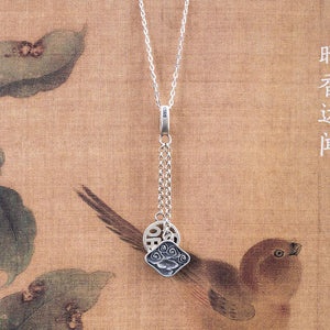 Blessing Clouds Silver Pendant Necklace - FengshuiGallary