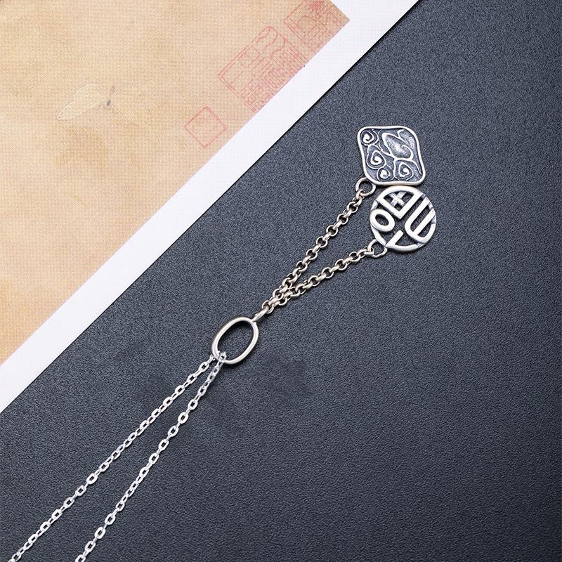 Blessing Clouds Silver Pendant Necklace - FengshuiGallary