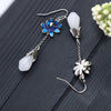 Blue Enmale Lotus Flower Earrings - FengshuiGallary
