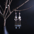 Blue Rhinestone Pearl Earrings - FengshuiGallary