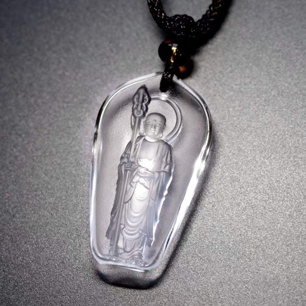 Bodhisattva Ksitigarbha Glaze 24k Gold Pendant-Earth Store Bodhisattva - FengshuiGallary