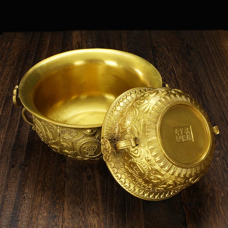 Brass Feng Shui Bowl Wealth Money Bowl - FengshuiGallary