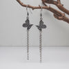 Butterfly Earrings-Vintage 925 Silver Tassel - FengshuiGallary