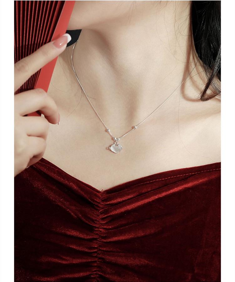 Cat`s Eye Stone Protection 925 Silver Necklace - FengshuiGallary