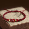 Cinnabar Bracelet-Fengshui Pixiu Golden Beads - FengshuiGallary