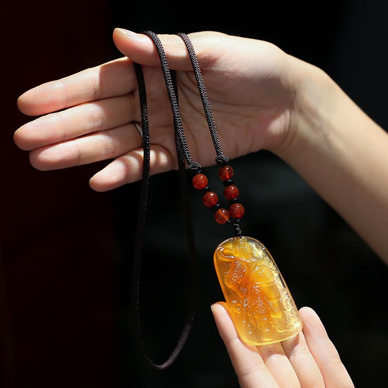 Citrine Guan Gong Wealth Pendant - FengshuiGallary