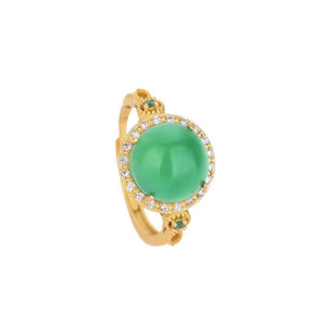 Cubic Zirconia Crystals Green Jade Wealth Ring - FengshuiGallary